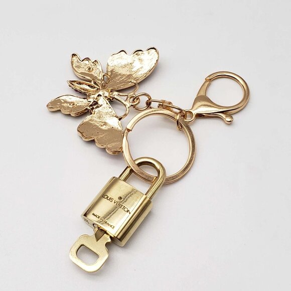 Authentic Louis Vuitton Lock & Key with unbranded Butterfly Bagcharm, Keycharm - Picture 5 of 10